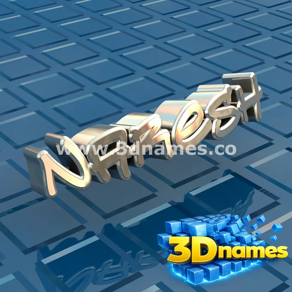 naresh in Blue Bling style - 3D name wallpaper