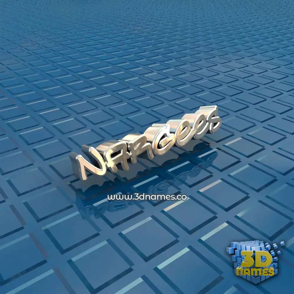 nargees in Blue Bling style - 3D name wallpaper