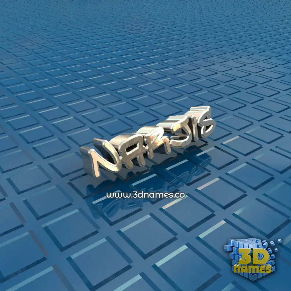 narjis in Blue Bling style - 3D name wallpaper