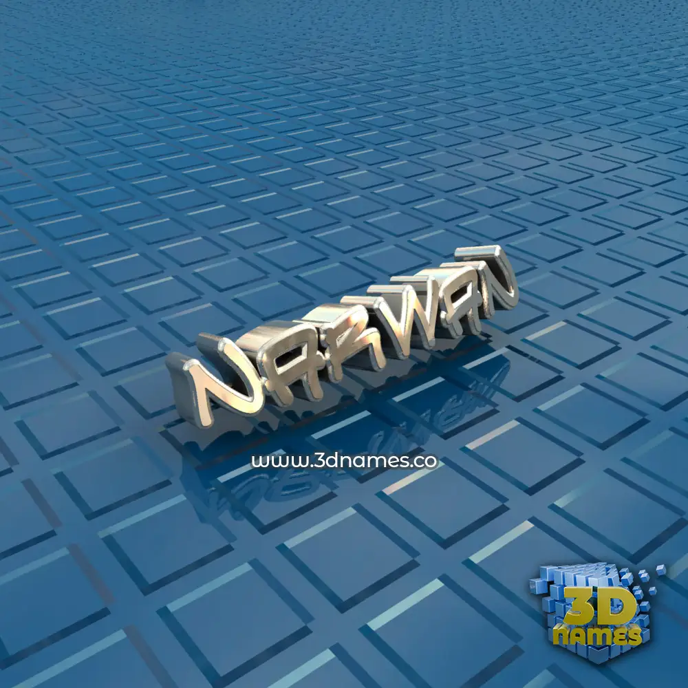 narwan in Blue Bling style - 3D name wallpaper