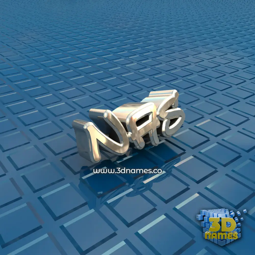 nas in Blue Bling style - 3D name wallpaper