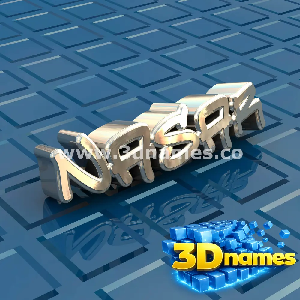 nasar in Blue Bling style - 3D name wallpaper