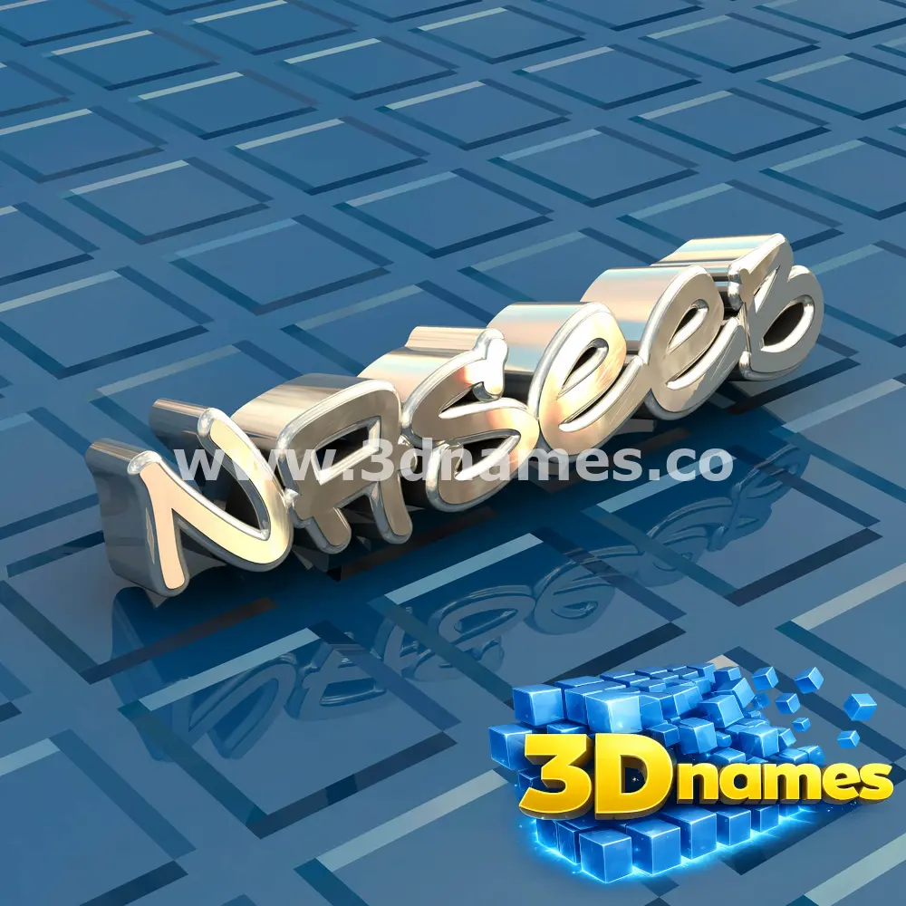 naseeb in Blue Bling style - 3D name wallpaper