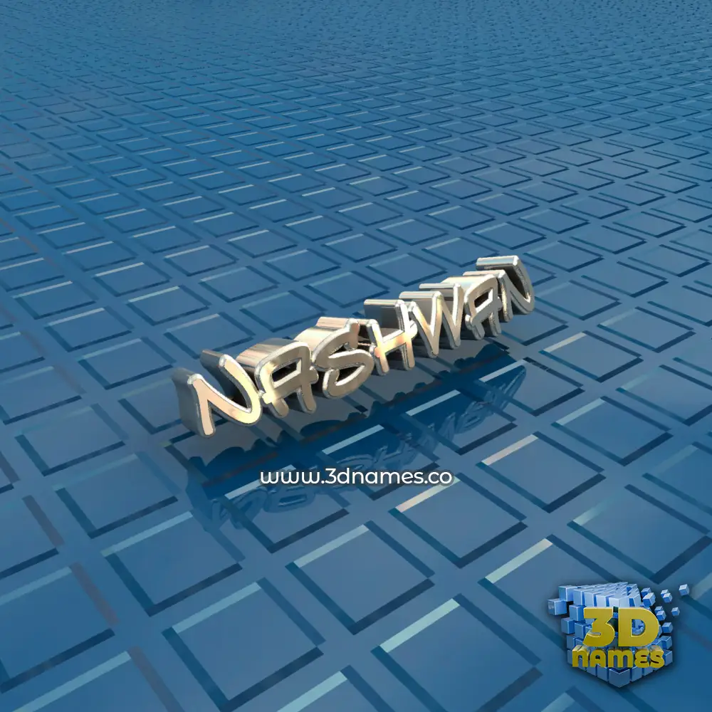 nashwan in Blue Bling style - 3D name wallpaper