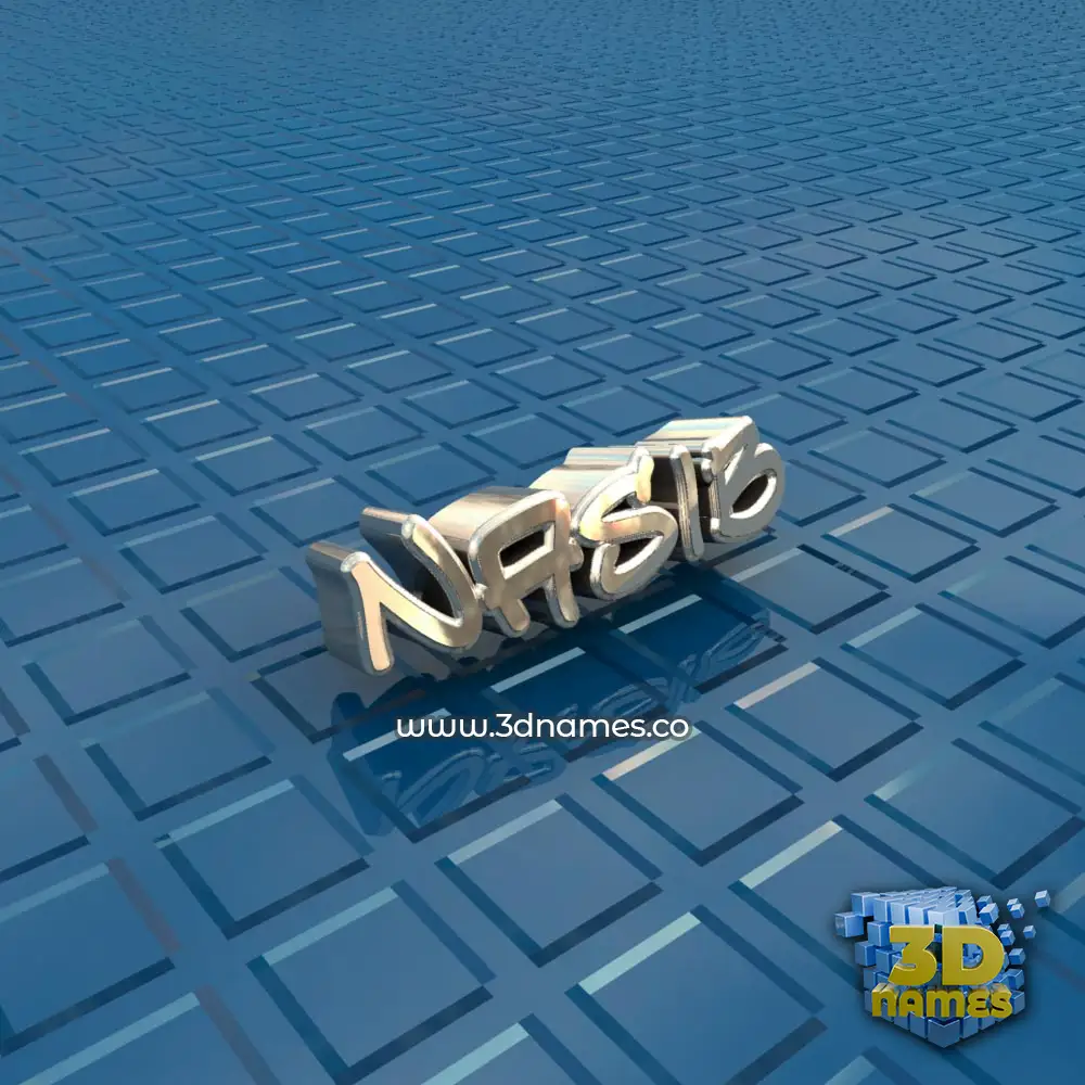 nasib in Blue Bling style - 3D name wallpaper