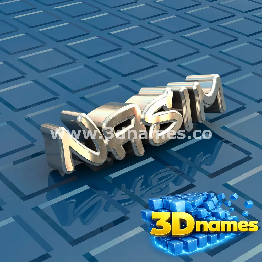 nasim in Blue Bling style - 3D name wallpaper
