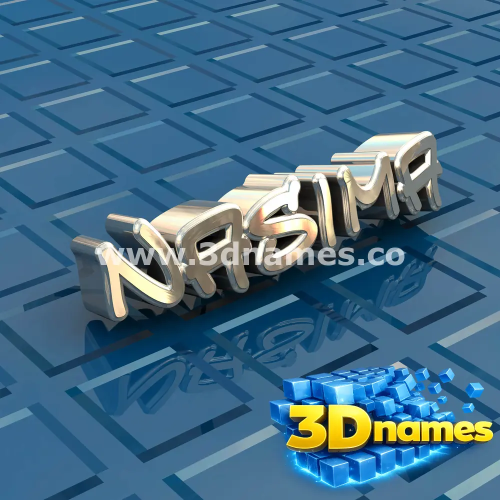 nasima in Blue Bling style - 3D name wallpaper