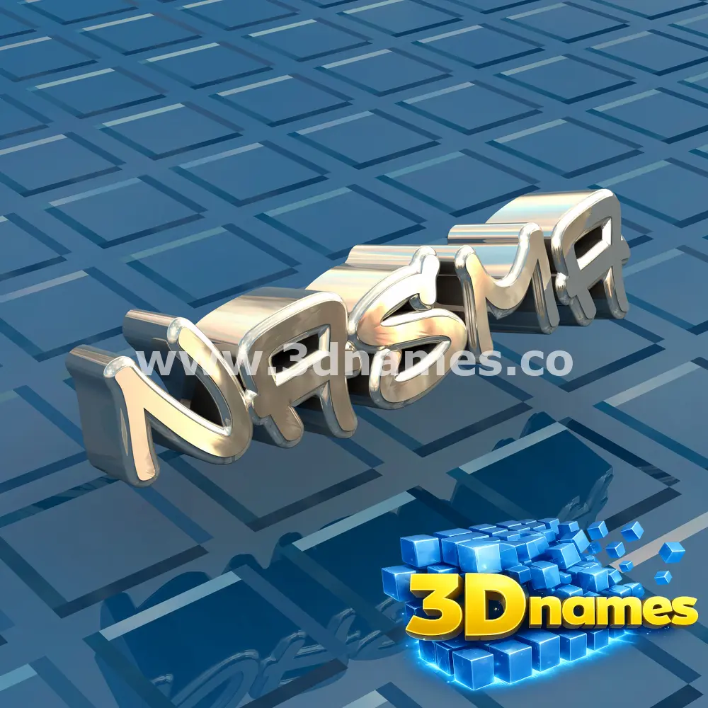 nasma in Blue Bling style - 3D name wallpaper