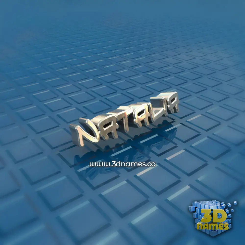 natalia in Blue Bling style - 3D name wallpaper