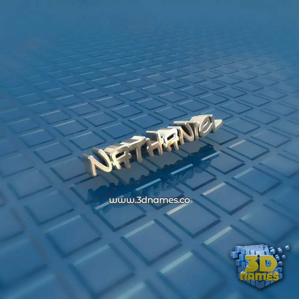 nathaniel in Blue Bling style - 3D name wallpaper