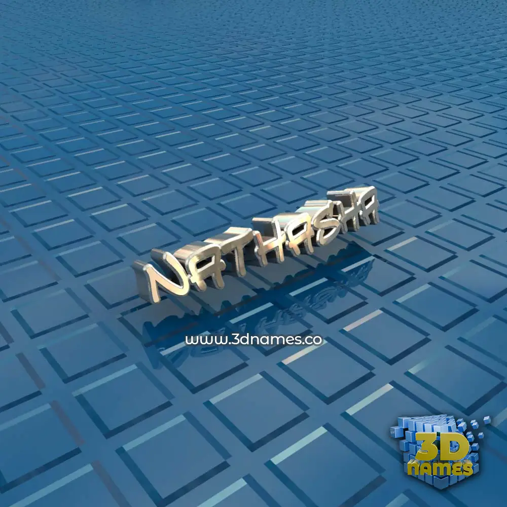 nathasha in Blue Bling style - 3D name wallpaper