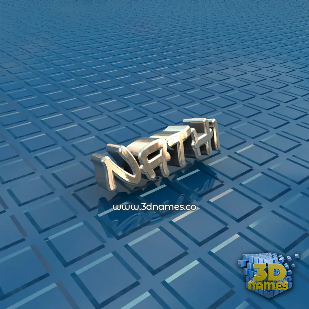 nathi in Blue Bling style - 3D name wallpaper
