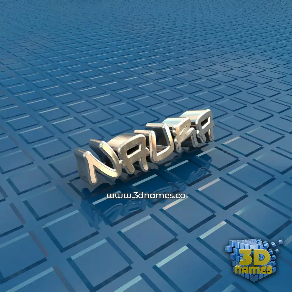 naura in Blue Bling style - 3D name wallpaper