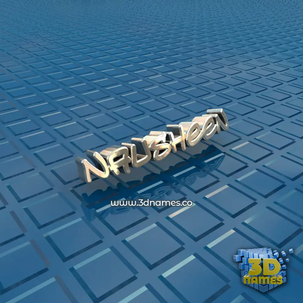 nausheen in Blue Bling style - 3D name wallpaper