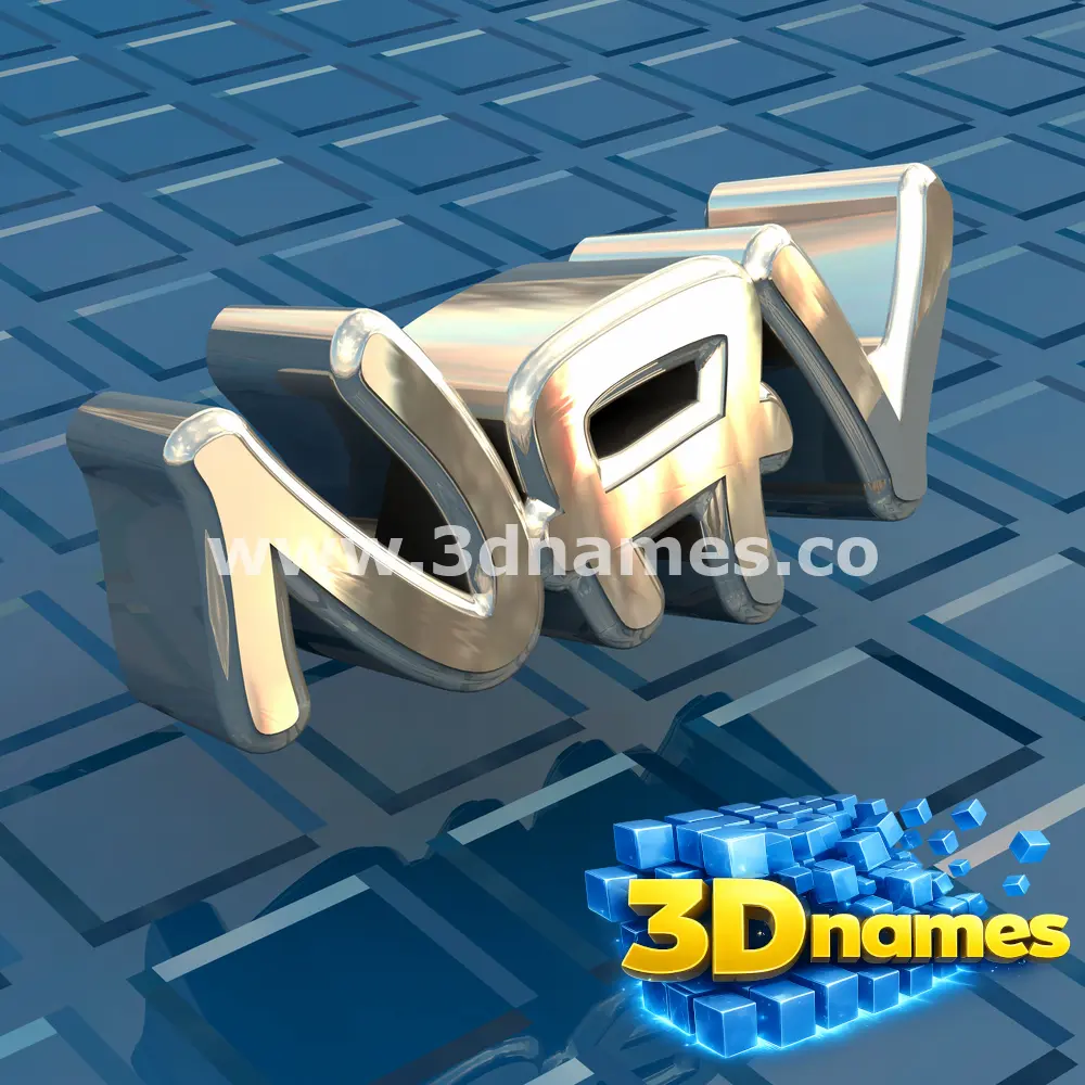 nav in Blue Bling style - 3D name wallpaper