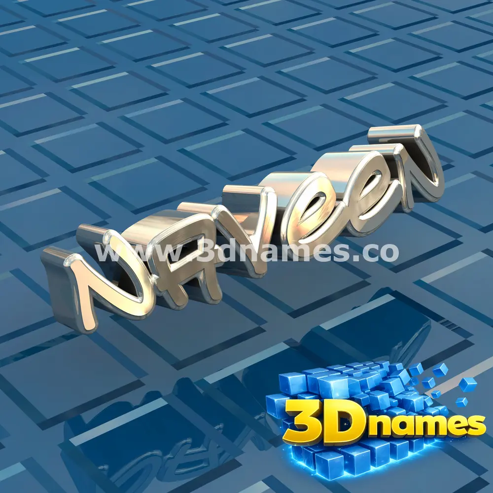 naveen in Blue Bling style - 3D name wallpaper