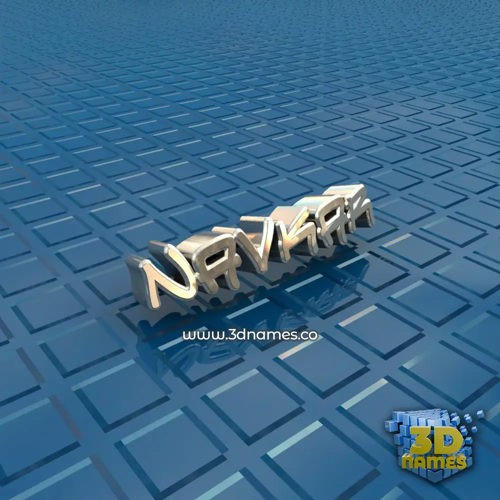 navkar in Blue Bling style - 3D name wallpaper