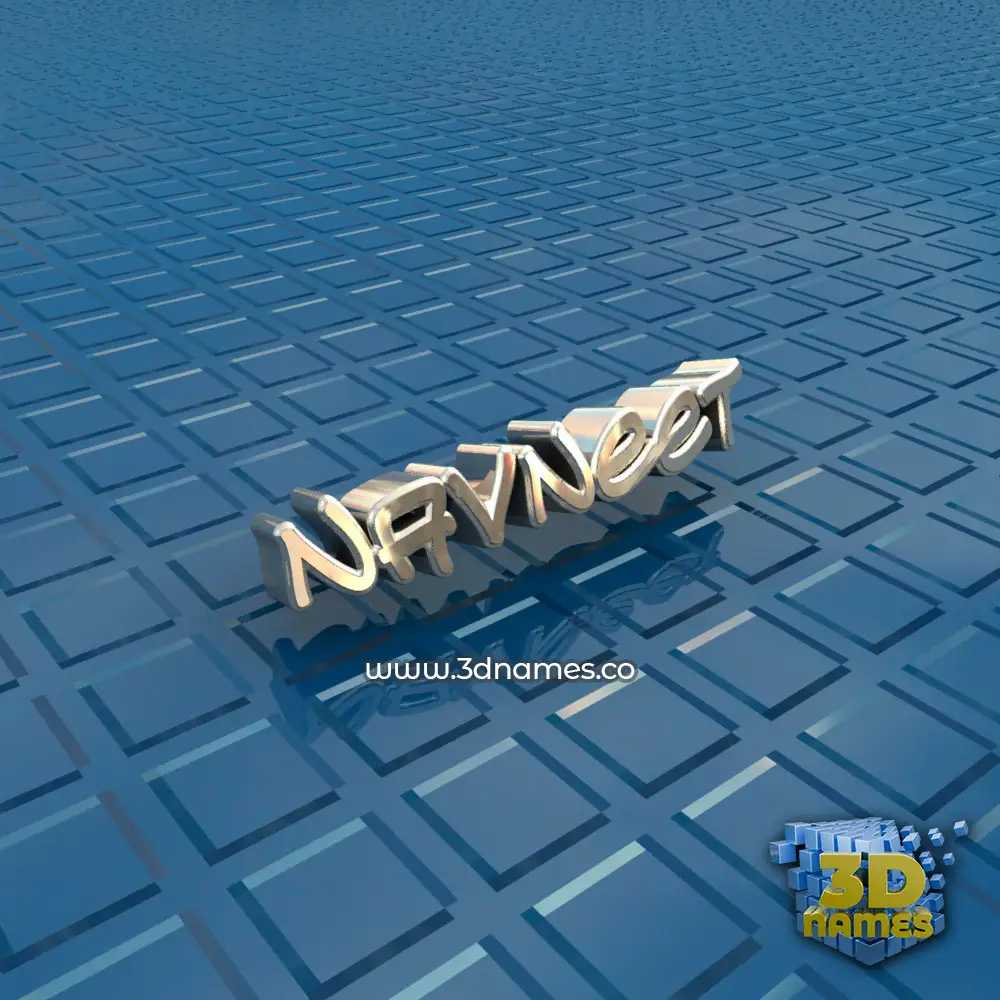 navneet in Blue Bling style - 3D name wallpaper