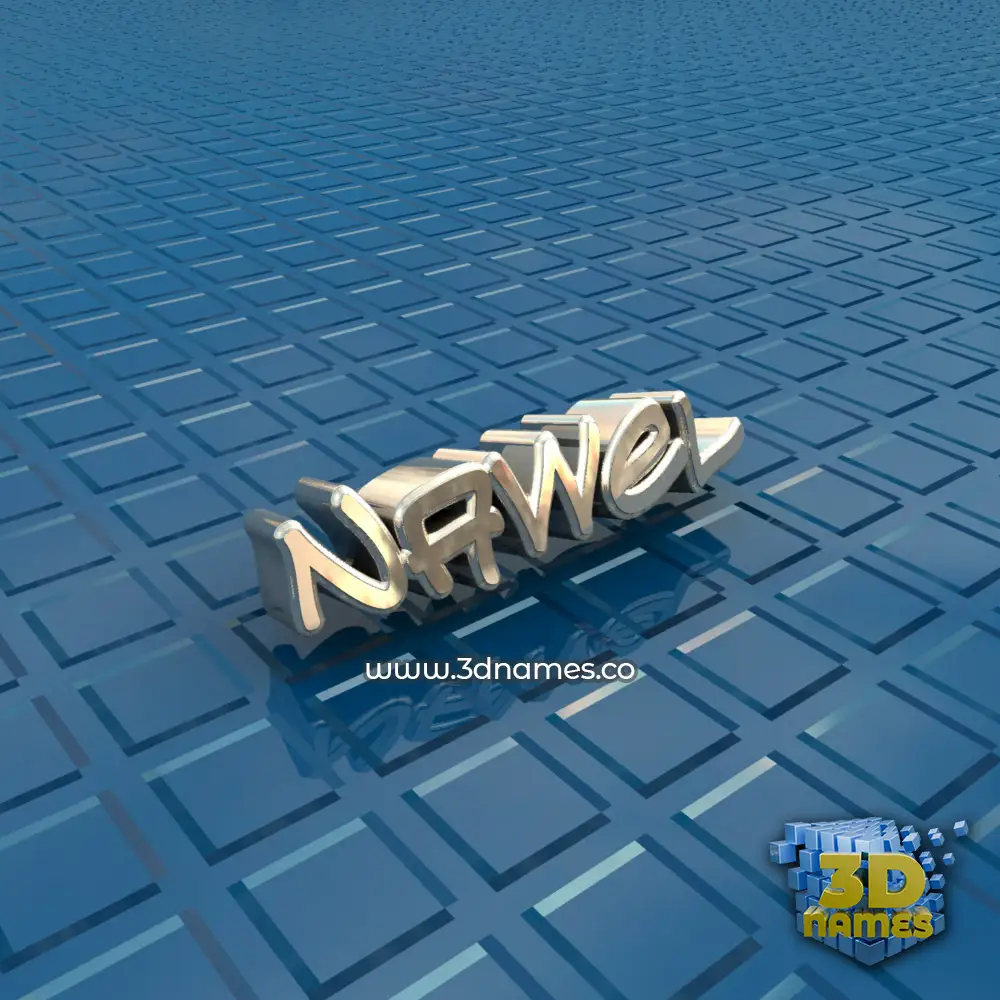 nawel in Blue Bling style - 3D name wallpaper