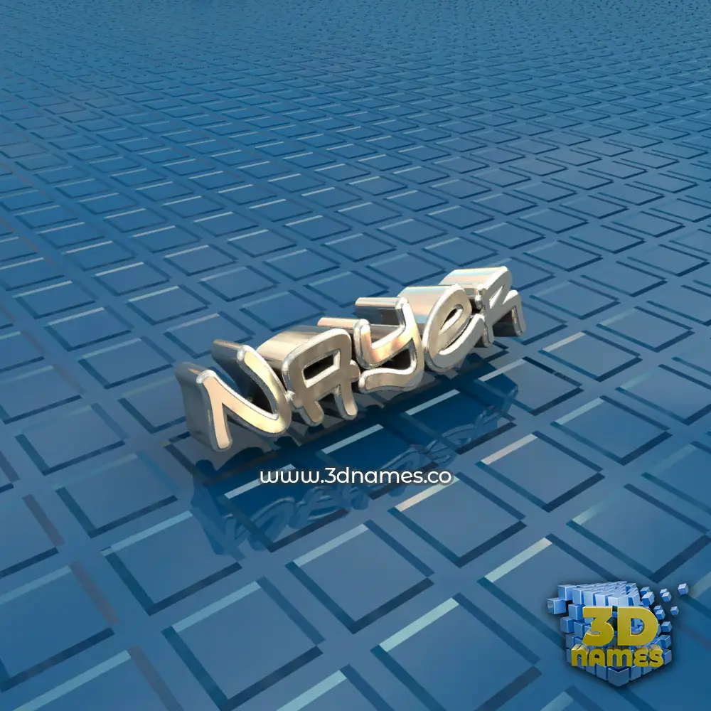 nayer in Blue Bling style - 3D name wallpaper