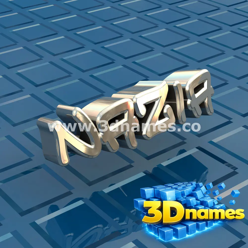 nazia in Blue Bling style - 3D name wallpaper