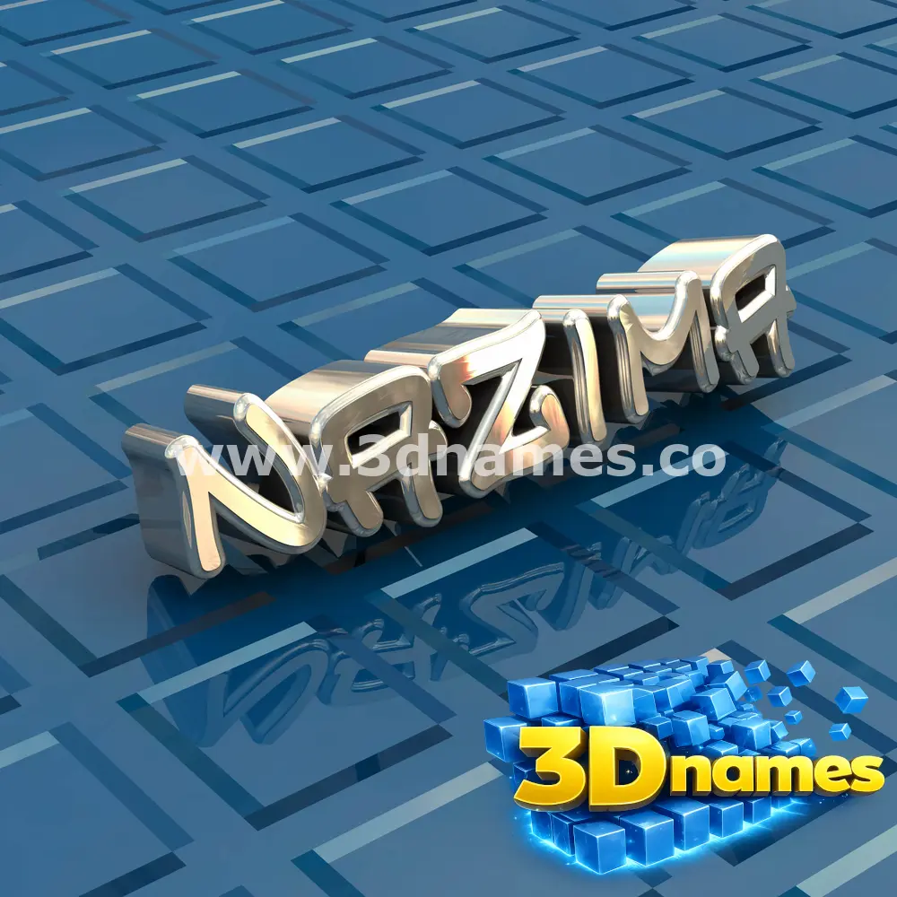 nazima in Blue Bling style - 3D name wallpaper