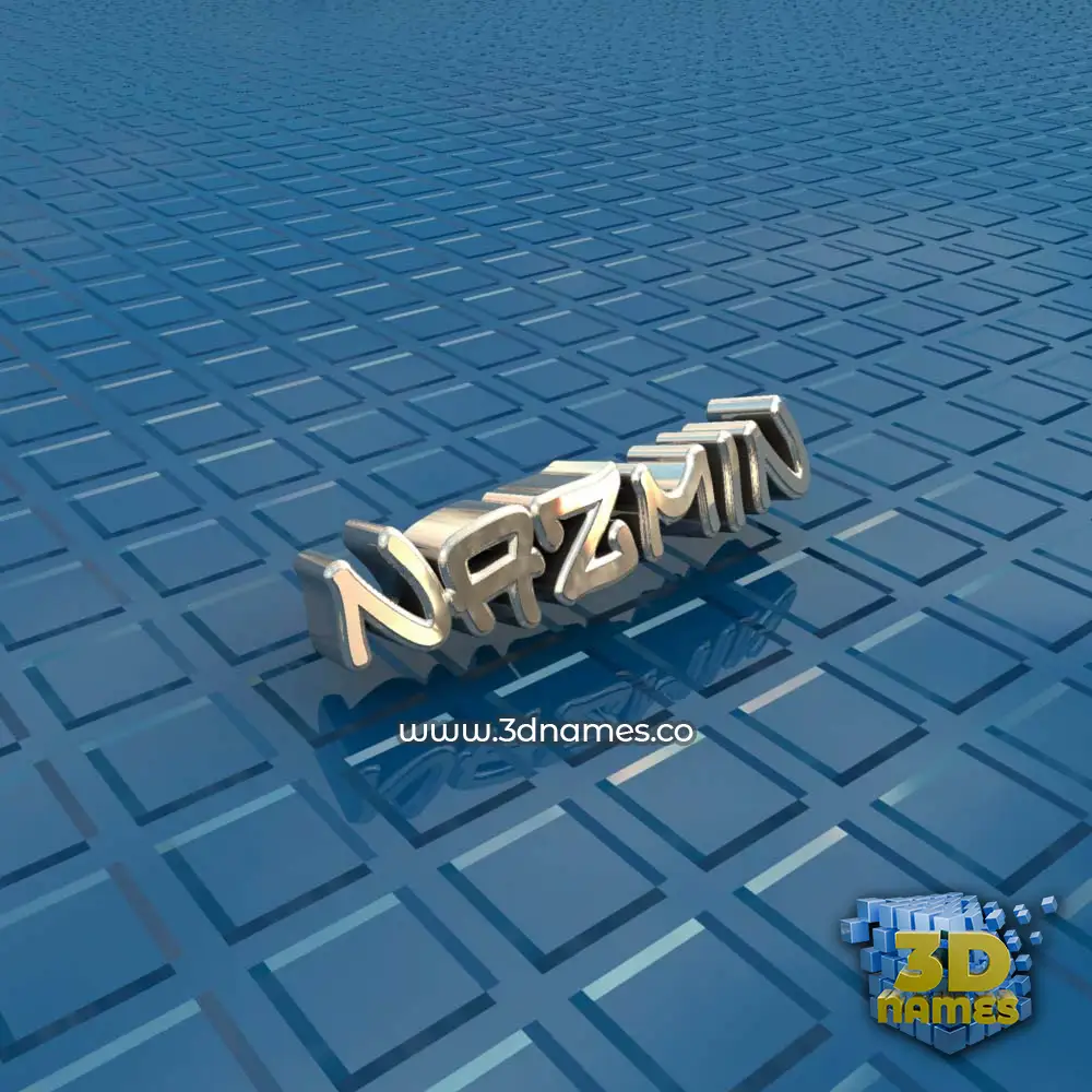 nazmin in Blue Bling style - 3D name wallpaper