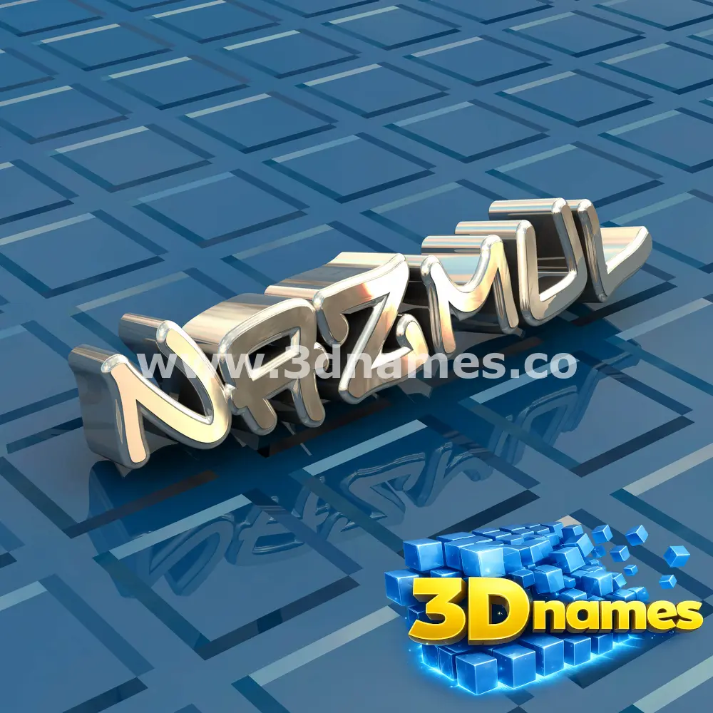 nazmul in Blue Bling style - 3D name wallpaper