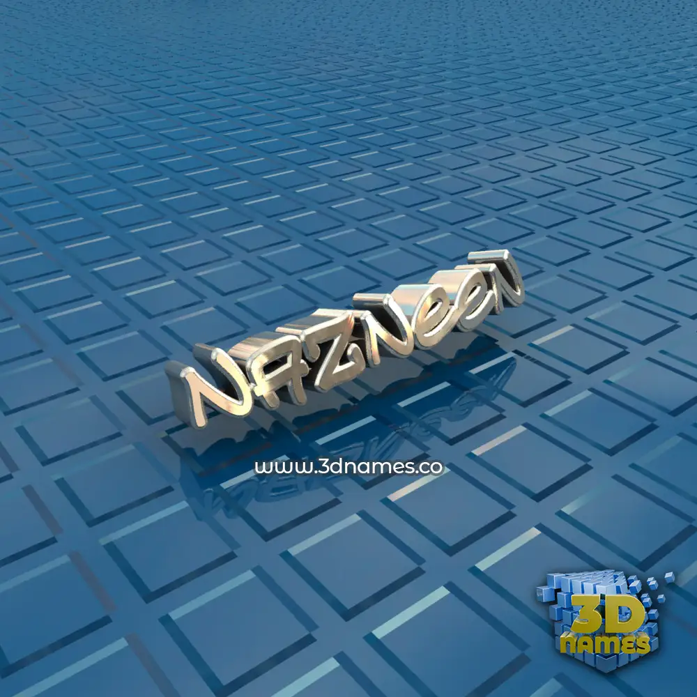 nazneen in Blue Bling style - 3D name wallpaper