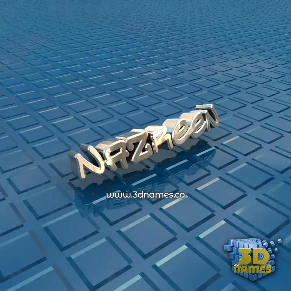 nazreen in Blue Bling style - 3D name wallpaper