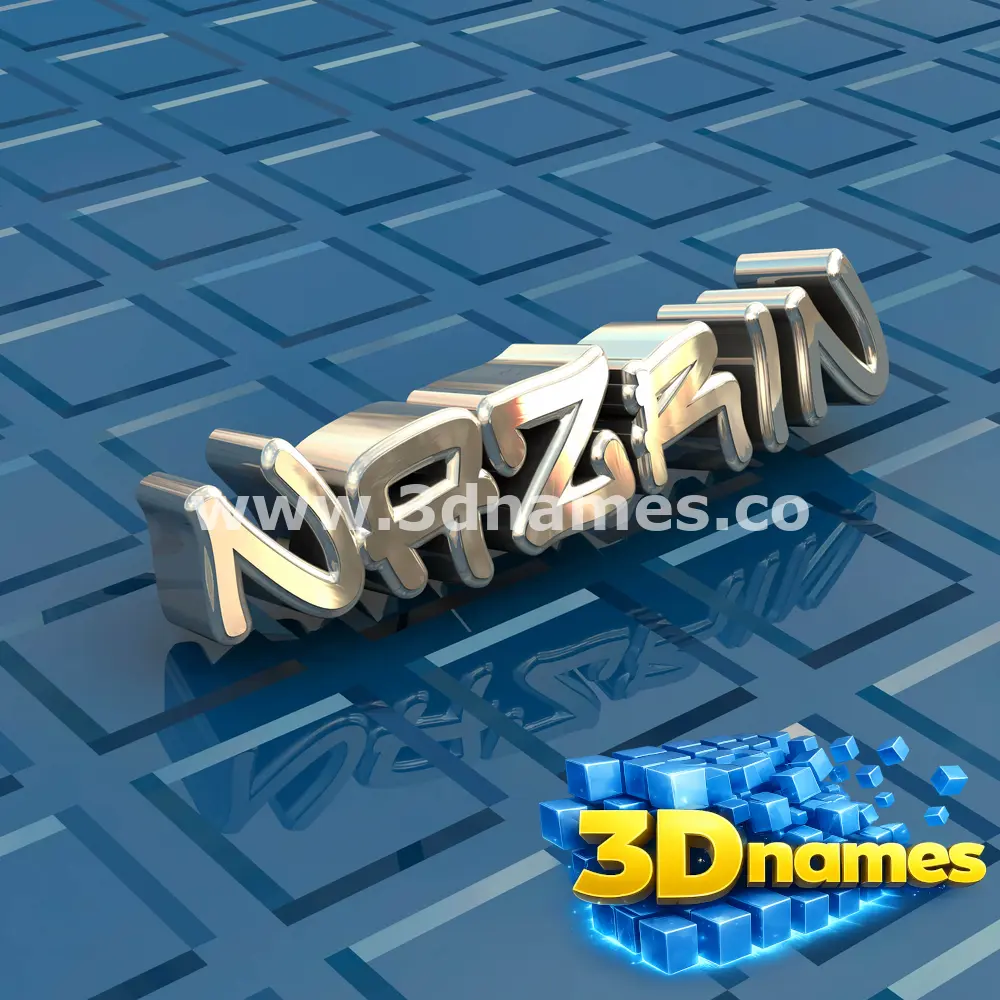 nazrin in Blue Bling style - 3D name wallpaper