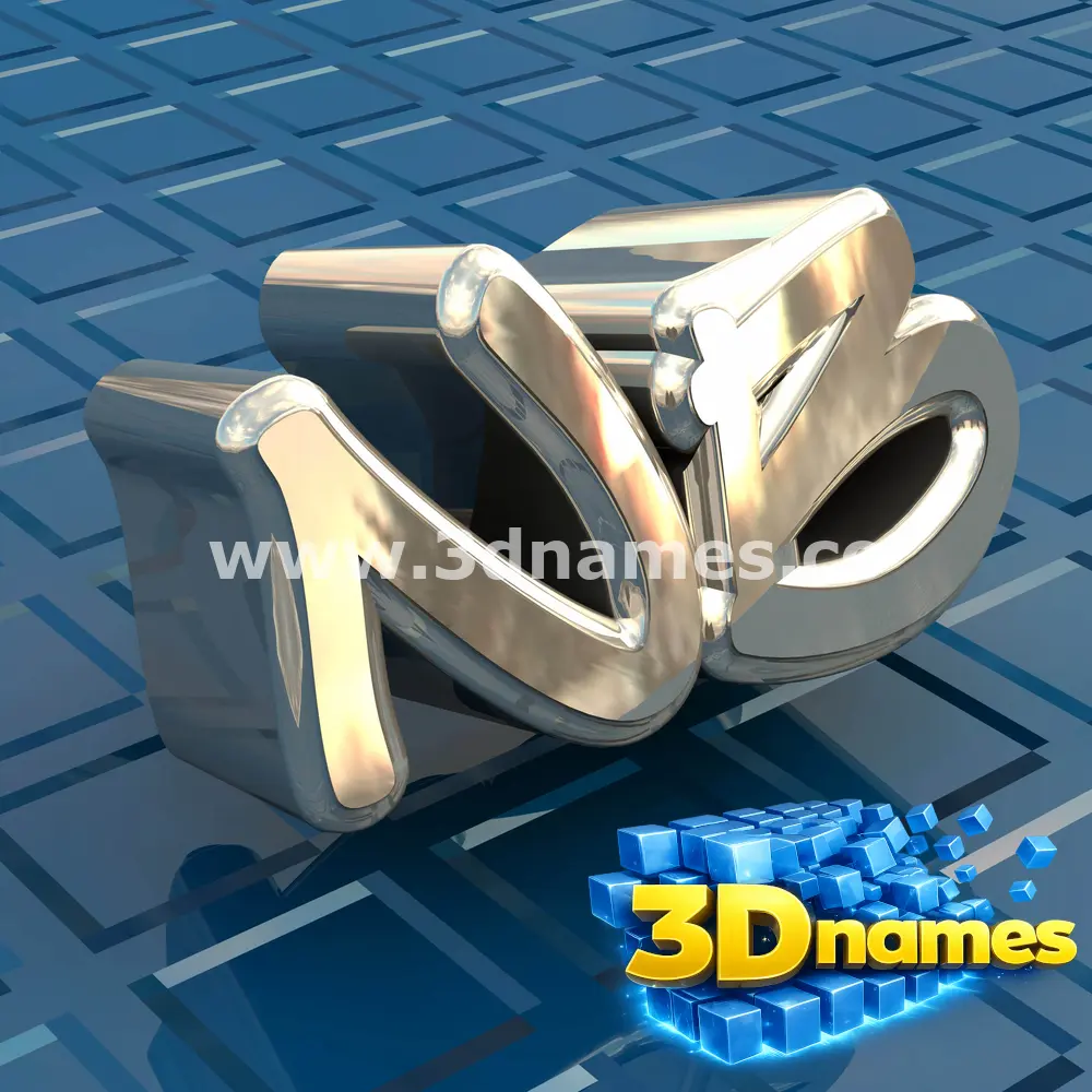 nb in Blue Bling style - 3D name wallpaper