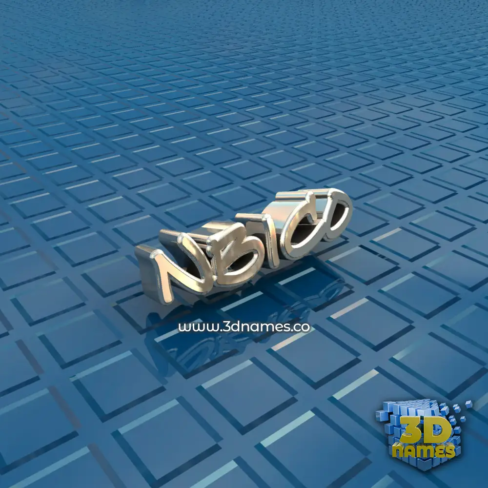 nbico in Blue Bling style - 3D name wallpaper