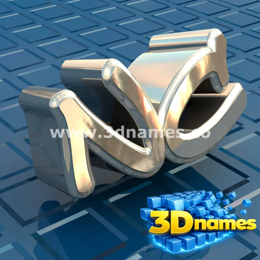 nc in Blue Bling style - 3D name wallpaper