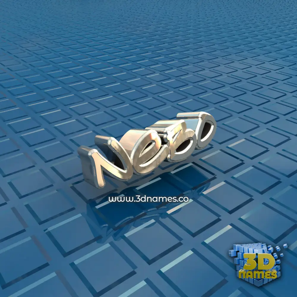 nebo in Blue Bling style - 3D name wallpaper