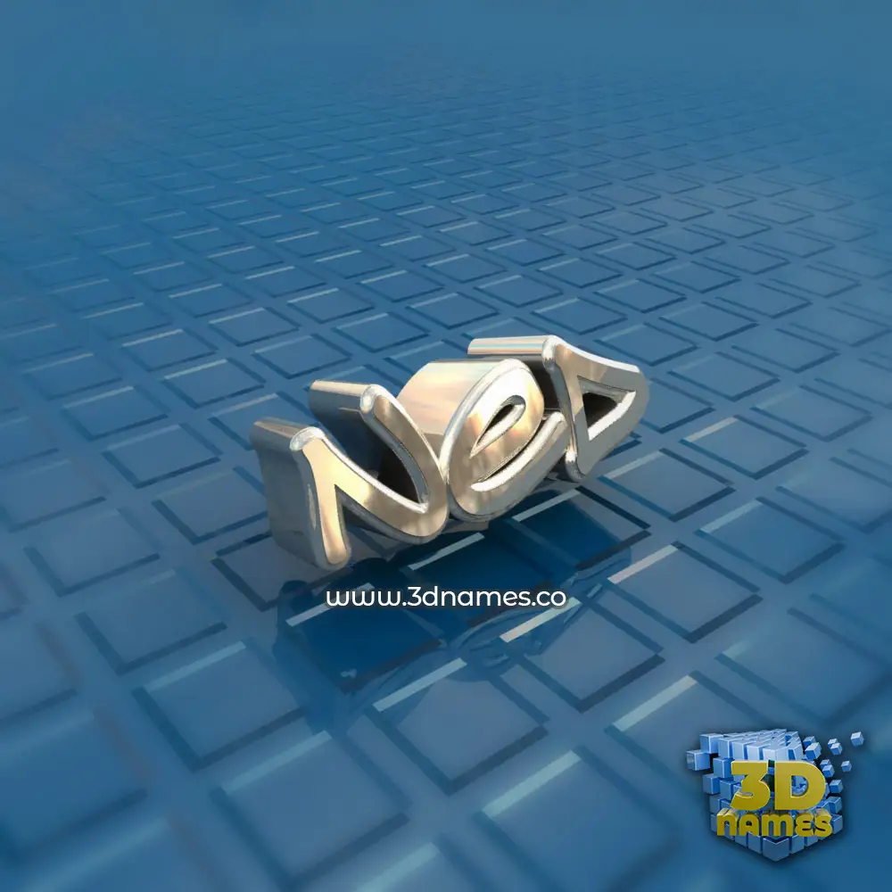ned in Blue Bling style - 3D name wallpaper