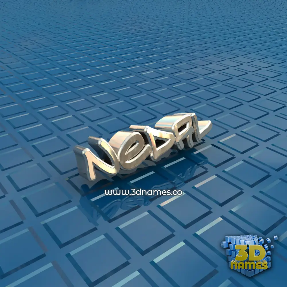 nedal in Blue Bling style - 3D name wallpaper