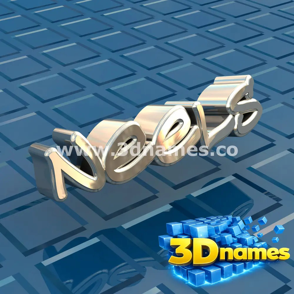neels in Blue Bling style - 3D name wallpaper