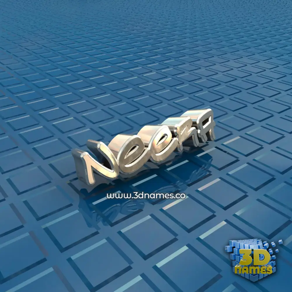 neera in Blue Bling style - 3D name wallpaper