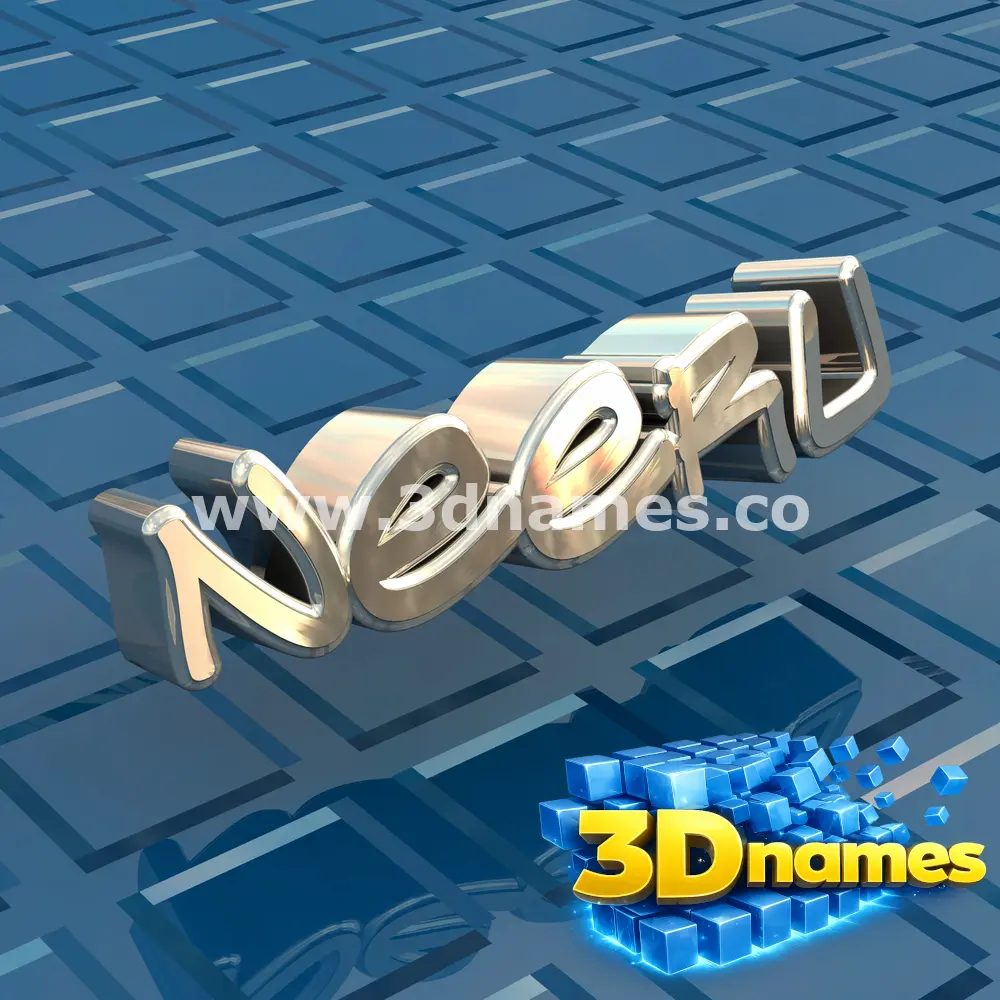neeru in Blue Bling style - 3D name wallpaper