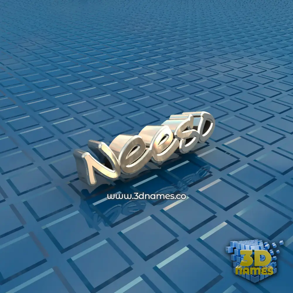 neeso in Blue Bling style - 3D name wallpaper