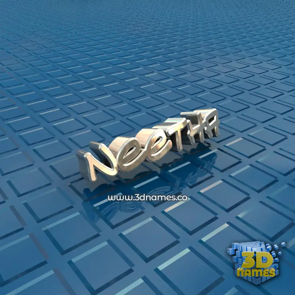 neetha in Blue Bling style - 3D name wallpaper