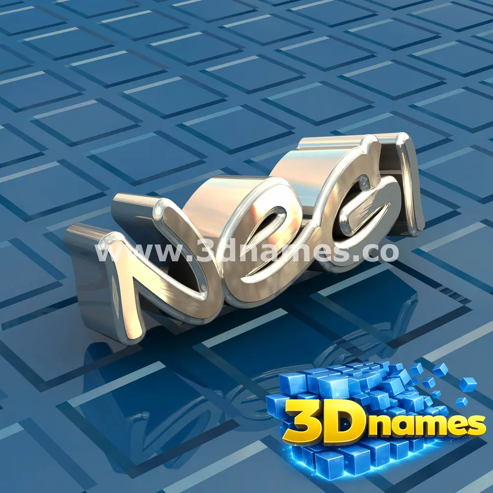 negi in Blue Bling style - 3D name wallpaper