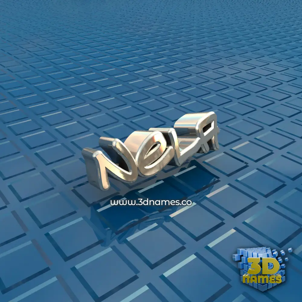 nela in Blue Bling style - 3D name wallpaper