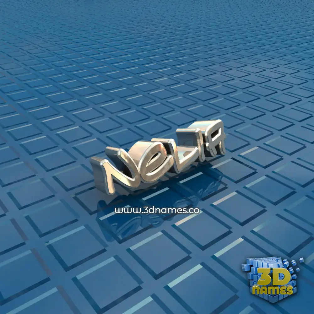 nelia in Blue Bling style - 3D name wallpaper
