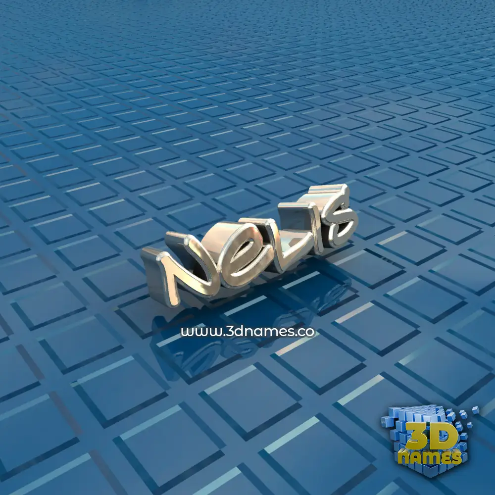 nelis in Blue Bling style - 3D name wallpaper