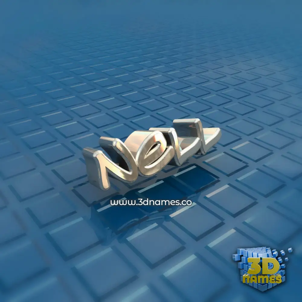 nell in Blue Bling style - 3D name wallpaper