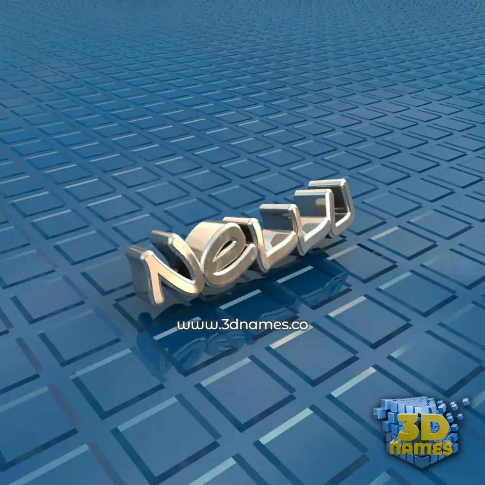 nellu in Blue Bling style - 3D name wallpaper