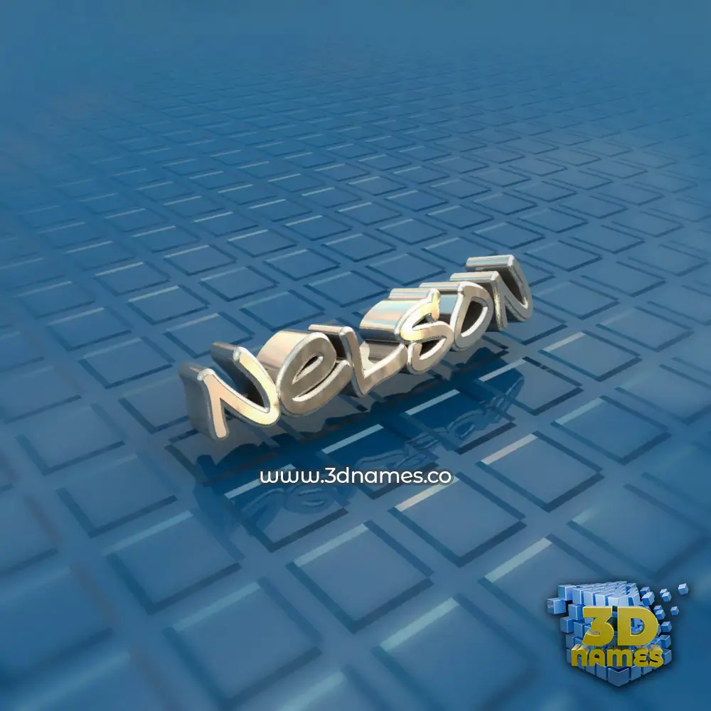 nelson in Blue Bling style - 3D name wallpaper