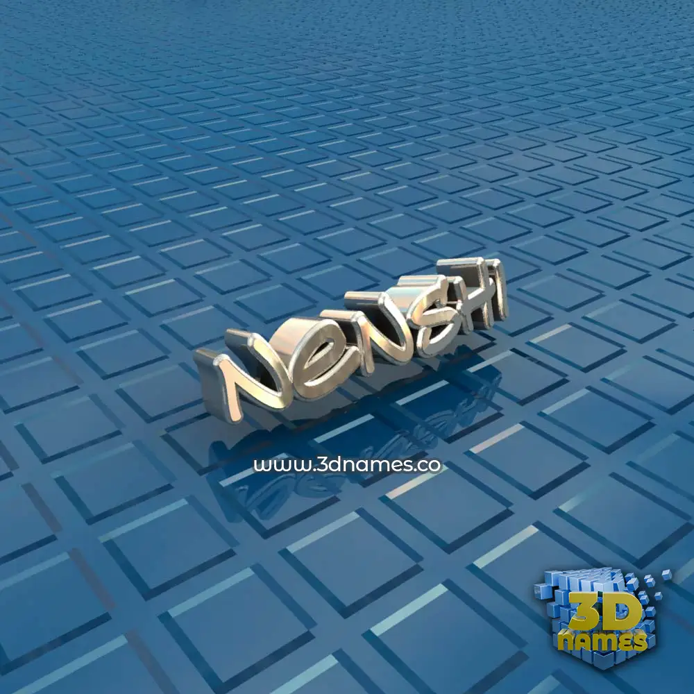 nenshi in Blue Bling style - 3D name wallpaper